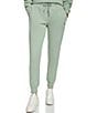 Color:Lily Pad - Image 1 - Sport Solid Terry Knit Drawstring Waist Zip Cuff Pull-On Joggers