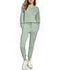 Color:Lily Pad - Image 3 - Sport Solid Terry Knit Drawstring Waist Zip Cuff Pull-On Joggers