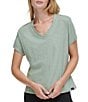 Color:Lily Pad - Image 1 - Sport Solid V-Neck Short Sleeve Tee