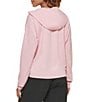 Color:Rosewater - Image 2 - Sport Yoga Terry Tie Front Cropped Long Sleeve Hoodie