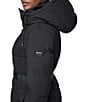 DKNY Stand Collar Attached Hooded Belted Zip Front Long Puffer Jacket - Image 5