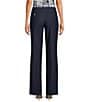 Color:Dark Navy - Image 2 - Straight Leg Button Waistband Side Tabs Pants