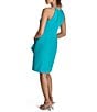 Color:Gulf Green - Image 2 - Stretch Crepe Halter Neck Sleeveless Wrap Skirt Sheath Dress