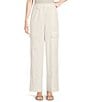 Color:Ivory - Image 1 - Stretch Crepe Straight Leg Cargo Pants