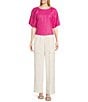 Color:Ivory - Image 3 - Stretch Crepe Straight Leg Cargo Pants