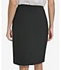 Color:Black - Image 2 - Stretch Drapey Twill Ruffle Front Skirt