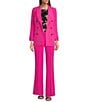 Color:Radiant Pink - Image 3 - Stretch Twill Long Sleeve Double Breasted Coordinating Blazer