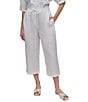 DKNY by Donna Karan Wide Leg Drawstring Woven Linen Blend Coordinating Pocketed Pants - Image 1