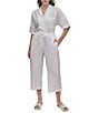 DKNY by Donna Karan Wide Leg Drawstring Woven Linen Blend Coordinating Pocketed Pants - Image 4