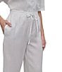 DKNY by Donna Karan Wide Leg Drawstring Woven Linen Blend Coordinating Pocketed Pants - Image 5
