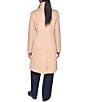 DKNY Wool Blend Asymmetrical Neck Trim Button Front Single Breasted Coat - Image 2