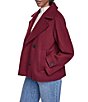 DKNY Wool Blend Notch Collar Double Breasted Peacoat - Image 3