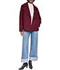 DKNY Wool Blend Notch Collar Double Breasted Peacoat - Image 4