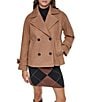 DKNY Wool Blend Notch Collar Double Breasted Peacoat - Image 1