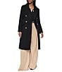 DKNY Wool Blend Notch Collar Double Breasted Tailored Peacoat - Image 4