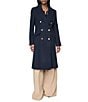 DKNY Wool Blend Notch Collar Double Breasted Tailored Peacoat - Image 6