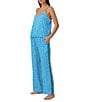 Color:Aqua Dot - Image 3 - Woven Aqua Dot Sleeveless V-Neck Cami & Pant Pajama Set