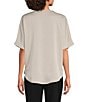 DKNY by Donna Karan Woven V-Neck Short Sleeve Blouse - Image 2