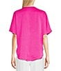 DKNY by Donna Karan Woven V-Neck Short Sleeve Blouse - Image 5