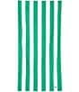 Dock & Bay Cabana Stripe Quick Dry & Recycled Materials Beach Towel, Color:Cancun Green - Image 1