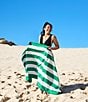 Dock & Bay Cabana Stripe Quick Dry & Recycled Materials Beach Towel, Color:Cancun Green - Image 3