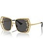 Color:Gold Leopard - Image 1 - Women's DG2306 55mm Leopard Butterfly Sunglasses