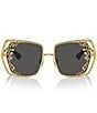 Color:Gold Leopard - Image 2 - Women's DG2306 55mm Leopard Butterfly Sunglasses