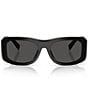 Dolce & Gabbana Men's DG4503 57mm Rectangle Sunglasses, Color:Black/Dark Grey - Image 2
