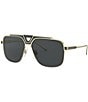 Color:Grey/Gold - Image 1 - Men's Dg2256 62mm Pilot Sunglasses