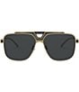 Color:Grey/Gold - Image 2 - Men's Dg2256 62mm Pilot Sunglasses