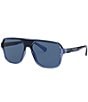 Color:Black Blue - Image 1 - Men's DG6134 57mm Square Sunglasses