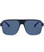 Color:Black Blue - Image 2 - Men's DG6134 57mm Square Sunglasses