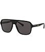 Color:Transparent Grey - Image 1 - Men's DG6134 57mm Square Sunglasses