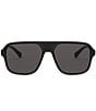 Color:Transparent Grey - Image 2 - Men's DG6134 57mm Square Sunglasses