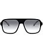 Color:Black - Image 2 - Men's DG6134 57mm Square Sunglasses