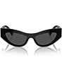 Color:Black - Image 2 - Women's 52mm Cat Eye Sunglasses