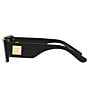 Color:Black - Image 3 - Women's 53mm Rectangle Sunglasses