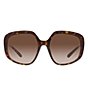Color:Havana - Image 2 - Women's 57mm Tortoise Round Sunglasses