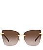 Color:Brown Gradient - Image 3 - Women's 59mm Butterfly Sunglasses