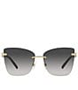 Color:Grey Gradient - Image 3 - Women's 59mm Butterfly Sunglasses