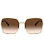 Color:Gold/Gold - Image 2 - Women's Dg2242 57mm Square Sunglasses