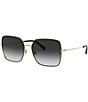 Color:Black/Gold - Image 1 - Women's Dg2242 57mm Square Sunglasses