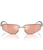 Color:Iridescent - Image 2 - Women's DG230158-Z 58mm Mirrored Iridescent Rectangle Sunglasses