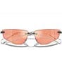 Color:Iridescent - Image 5 - Women's DG230158-Z 58mm Mirrored Iridescent Rectangle Sunglasses