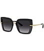 Dolce & Gabbana DG4373 52mm Square Statement Sunglasses, Color:Black - Image 1