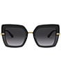 Dolce & Gabbana DG4373 52mm Square Statement Sunglasses, Color:Black - Image 2