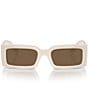 Color:Dark Brown - Image 2 - Women's DG4416 53mm Rectangle Sunglasses