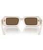 Color:Dark Brown - Image 4 - Women's DG4416 53mm Rectangle Sunglasses