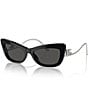 Color:Black - Image 1 - Women's DG4467B 55mm Cat Eye Sunglasses