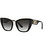 Color:Black - Image 1 - Women's Dg6144 54mm Cat Eye Sunglasses